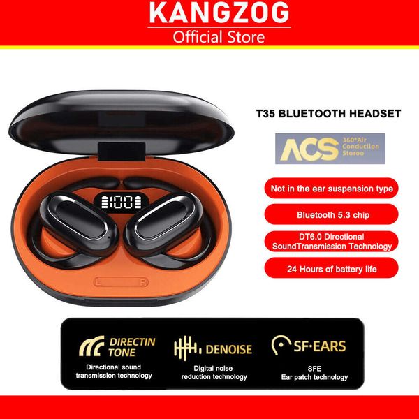 Kulaksız mikrofon asılı kulaklık, t35 su kalibreli gürültü azaltma tel kulaklık olmadan hif stereo 5.3 Bluetooth kulaklık için