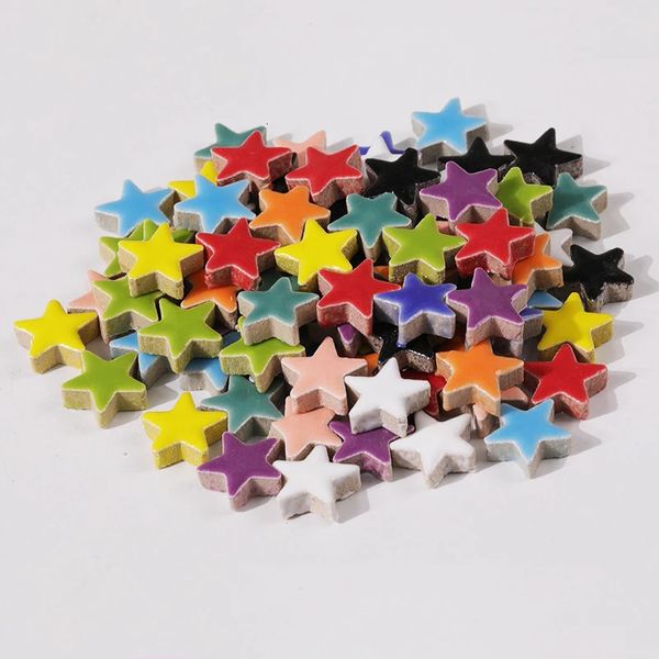 200g Multi -Farb -Keramik -Star -Mosaikfliesen DIY Mosaik -Steine ​​für Handwerk Hobby Arts Wanddekoration 231222