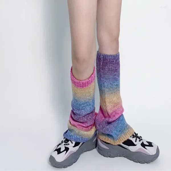 Frauen Socken Gothic Punk Strick Bein wärmere japanische Süßigkeiten farbige Fußabdeckungsstrümpfe 37JB