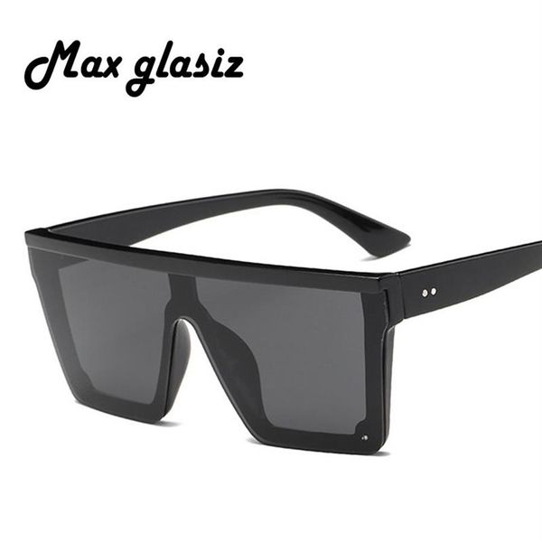 Max Glasiz 2018 occhiali da sole quadrati Donne grandi occhiali da sole quadrati uomini Black Frame Vintage Retro Sun Glasses femmina maschio UV4003344