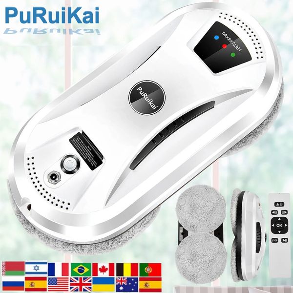 Puruikai Ultra Fin Fin Robot Aspirner Cleaner Limping Janela robô Limpiacristales de vidro elétrico Controle remoto para casa 231222