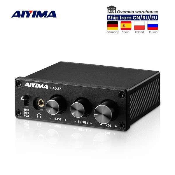 Mixer Aiyima Audio A2 Mini Stereo USB Gaming DAC Decoder -Kopfhörerverstärker -Konverter -Adapter für Desktop Powered Active Lautsprecher