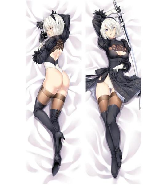 Anime Nierautomata Capas de travesseiros YORHA 2B 9S Caso de travesseiro sexy 3D de cama dupla abraçando a fronha do corpo personalizada NR01A Y202240693