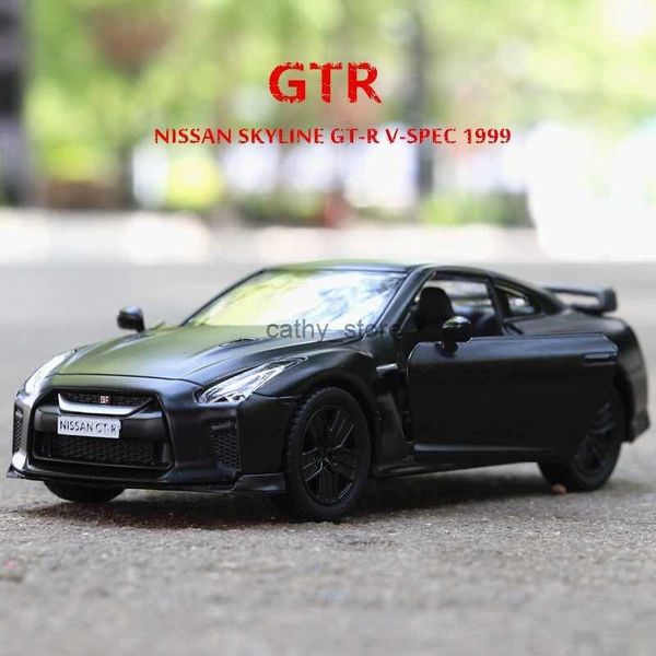 Auto elettrica/RC Auto giapponese Supercar Nissan GTR R35 Simulazione squisita Fonde sotto pressione Veicoli giocattolo RMZ City 1/36 Modello di auto in lega Regali per bambiniL231223