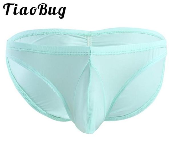 Underpants Männer dünne Höschen sexy Dessous Bulge -Beutel Briefs Hombre Tanga Bikini Männlich schwule erotische Unterwäsche Blau Schwarzes Sheer Mesh1495415