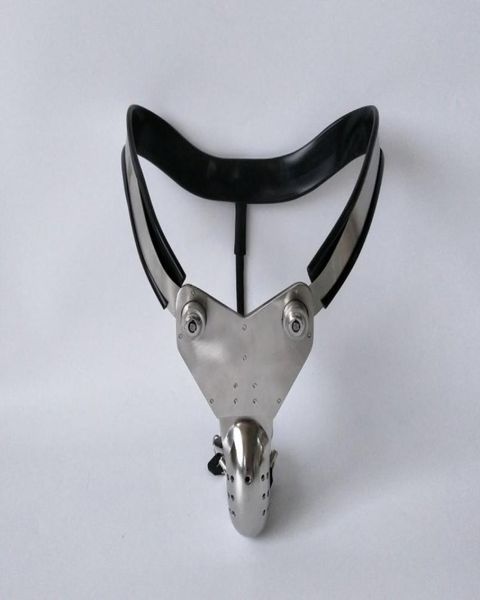 Cinturão de castidade masculina Men039s Aço inoxidável Gaiola mestre escravo Lock Penis Restrant Device BDSM Sex Toy25944421