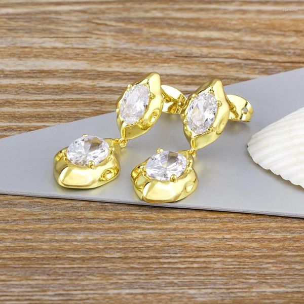 Dangle Ohrringe Aibef Trend einzigartiges Design Luxus Strassklassiker eleganter Kupfer Zirkonzubehör Frauen Geschenkgroßhandel
