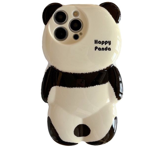 Sevimli Karikatür 3D Panda Hairball Bear Telefon Kılıfı İPhone 15 14 13 12 11 Pro Maksimum Şık Silikon Şok geçirmez Yumuşak Kapak Funda Kılıfları 100 PCS