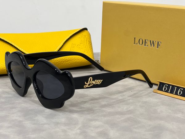 Дизайнерские женские листовые очки Loewf в неправильной оправе, мужские солнцезащитные очки в стиле хип-хоп