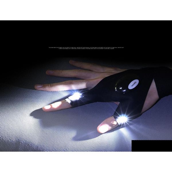 Sporthandschuhe Epacket LED Taschenlampe Glühen Fischereireparatur Leuchte Fingerlichter