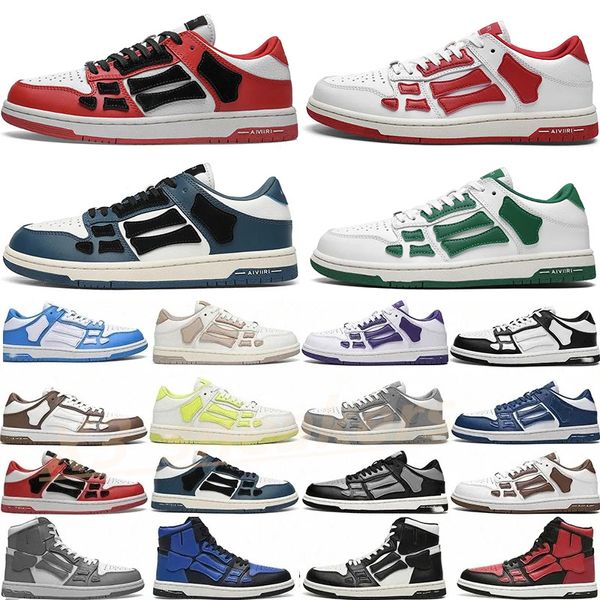 Designer Männer Sportschuhe Skeletknochen Läufer Frauen Männer Sportschuhe Retro Sneakers Skel Top Low Running Shoes Echtes Leder Schnürung 008 x23