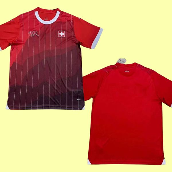 Jerseys de futebol suíço Casa 2023 2024 Akanji Shaqiri Embolo Seferovic Jersey de futebol Zakaria elvedi Freuler Vargas camisas Camiseta Suíça Suíça