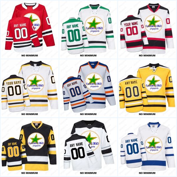Personalizza le maglie hockey newfashion (qualsiasi logo qualsiasi numero qualsiasi nome) Nome personalizzato Numero team Logo Numero colorato a maniche lunghe