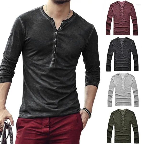 Мужские футболки для футболки Casual Classic V Sece Seall Color Color Men Tee Frush Light Slim Slim