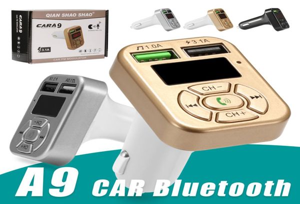 FM -Adapter A9 Bluetooth Car Ladegerät FM -Sender mit Dual USB Adapter Hand MP3 Player Support TF -Karte für iPhone Samsung UN2659952