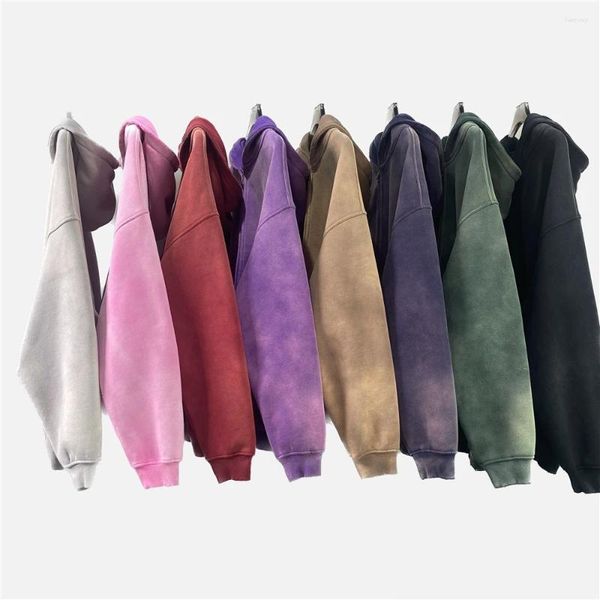 Hoodies masculinos retro inverno de tamanho de zíper de duas vias Men.