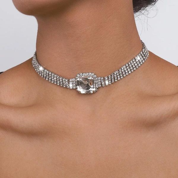 Choker Kmvexo Shinning Full Afinestone College для женщин -хрусталь