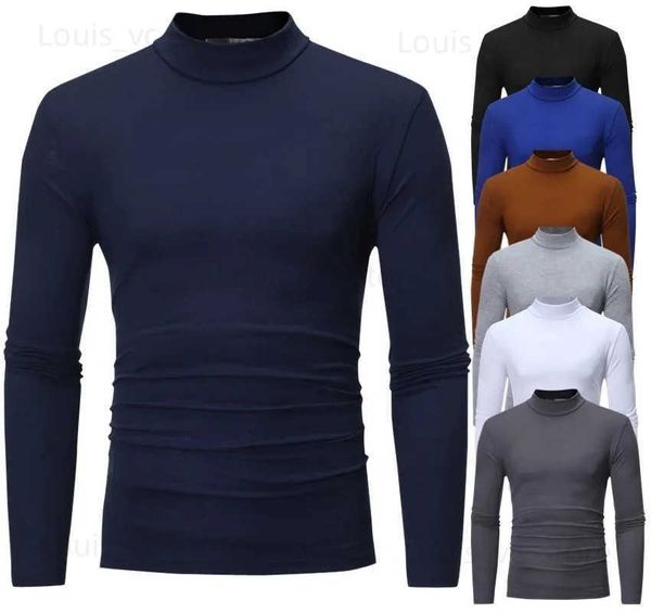 Roupas íntimas térmicas masculinas masculino térmico Tops Tops Autumn Térmica Roupos de calças justas masculinas High Slim Slim Fit Slevas Longa Base de camiseta Tee xxxl T231223