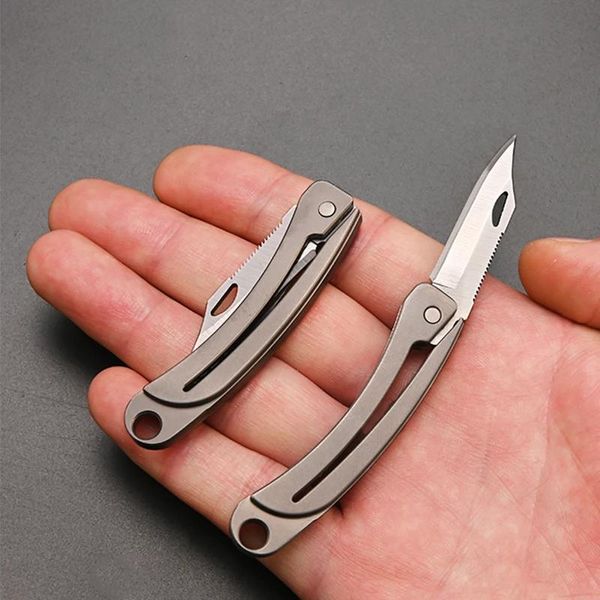 Ferramentas Titanium liga de liga dobrável Mini equipamento de acampamento EDC Survival Gear Keychain portátil Express Uppacking Pocket Knife Multitool