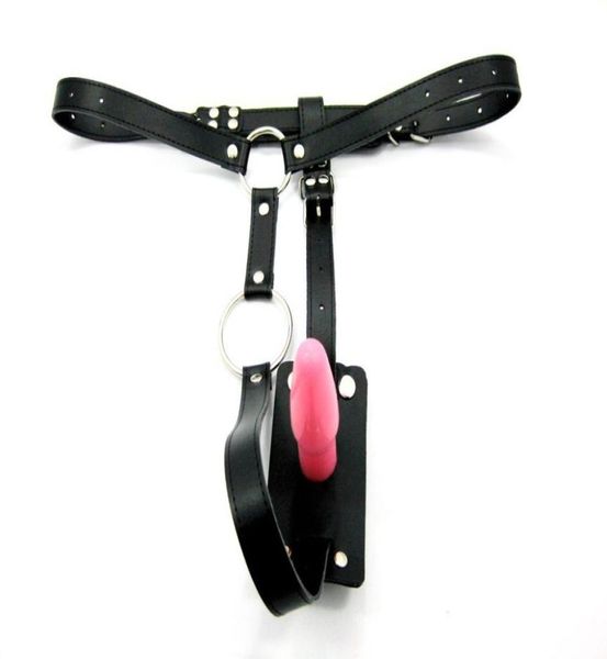 Verstellbarer PU Leder Malefemale Unterwäsche Keuschheitsgürtel mit Anal Plug Chastity -Gerät Erwachsener Spiel Toy Toy Y181101061528232