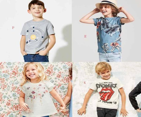 16 Styles Jungen Mädchen Kinder T -Shirt 100Cotton Kurzarm Cartoon Blumendruck Kinder Kausaler Sommer Top 410t Ship8960958