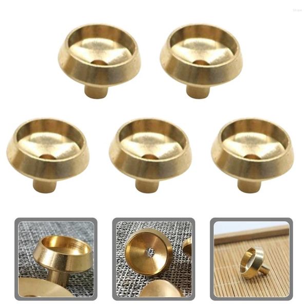 Titulares de vela 5 PCs Incense Base Living Toom decoram o queimador de bastão bastão de barras de metal Stand Brass Cone Support Room