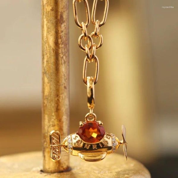 Catene squisite gem arancione infantile divertimento collana di aeromo