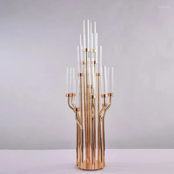 Candele 16 armi Candelabra metallo stabilimento Centrotavola da tavolo da nozze piombo per decorazioni per feste a casa 2 pezzi