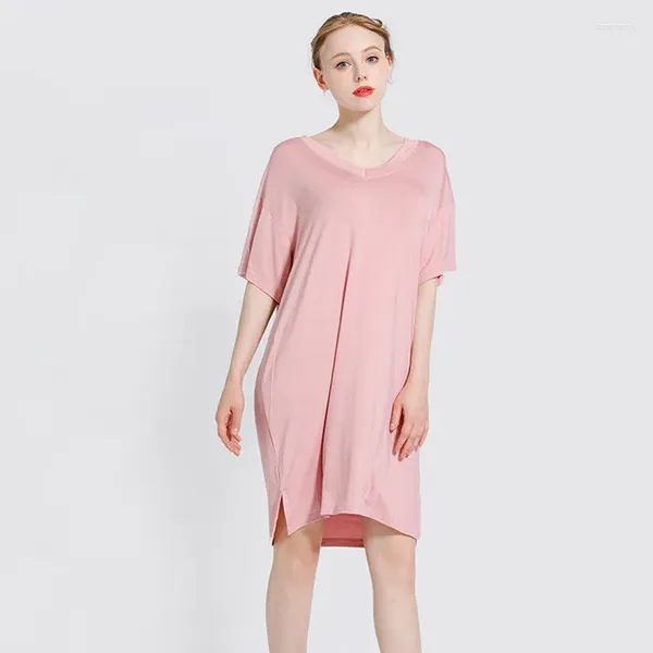 Lässige Kleider MRMT 2023 Brand Sommermodal Frauen T-Shirt Kleid kurzärmelige loses feste Farbe großer T-Shirt für weiblich