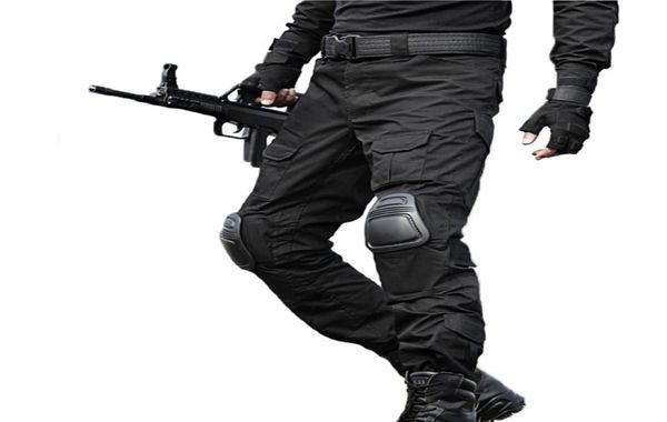 Pantaloni tattici pantaloni da carico uomini mimetici pantaloncine ginocchiere di rane per pantaloni di lavoro swat combattimento troskers8859941