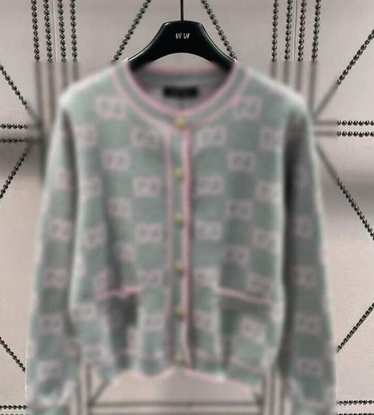 2024 Designer suéteres femininos nova jaqueta de lã de lã de luxo em vaca de luxo de luxo g de letras Impressão de costura de costura