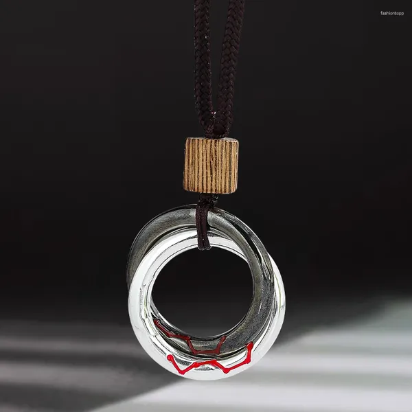 Collane a pendente Double Yin Yang Qian Kun Circle Interlock Collana per donne uomini grandi doni di moda per maglione fortunato