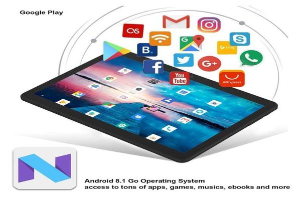 Tablet PC Ultra İnce 10 inç Sekiz Çekirdek 6GB RAM 128GB ROM 25D Temperli Cam 50m Kamera Android 90 WiFi9027356