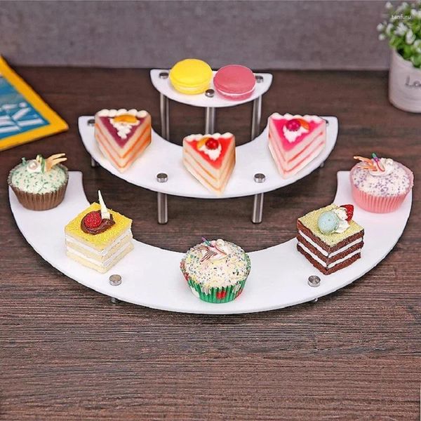 Dekorative Platten 3 Tier -Acrylkuchen -Display -Stand Runde Dessert Kosmetikspielzeugmodelle Aufbewahrung