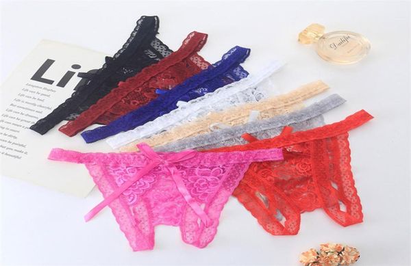 Açık kasık külot kapalı dantel bowknot iç çamaşırı popo baring seksi bikini brifing t back theg ligerie kadın kıyafetleri ve sandy6993357