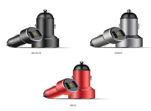 Mini Metal Dual USB Digital Display Chargers зарядка