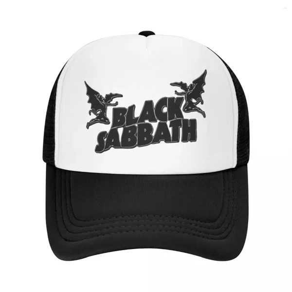 Ball Caps Unisex Avvia il lavoro Cappelli per camionista musicale pesante Mesh Baseball Snapback Black Musical Sabbath Group Sun regolabile