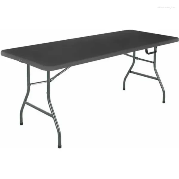 Mobili da campo Cosco da 6 piedi Centro Fold Table Black 72,00 x 30,00 pollici Camping Mesa