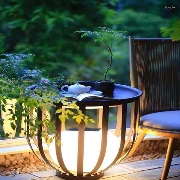 Camp Furniture RGB Solarkugeln Leuchttabelle 43 43 cm innovative Blumenpotkugellampe mit nicht störender Eisenhalterung für den Innenraum im Freien im Freien RIQ-FT55