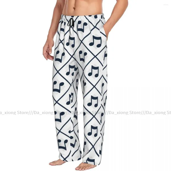 Herren Nachtwäsche Männer schlafen unter die männlichen Lounge Hosen Blue Music Notes Pajama Hosen