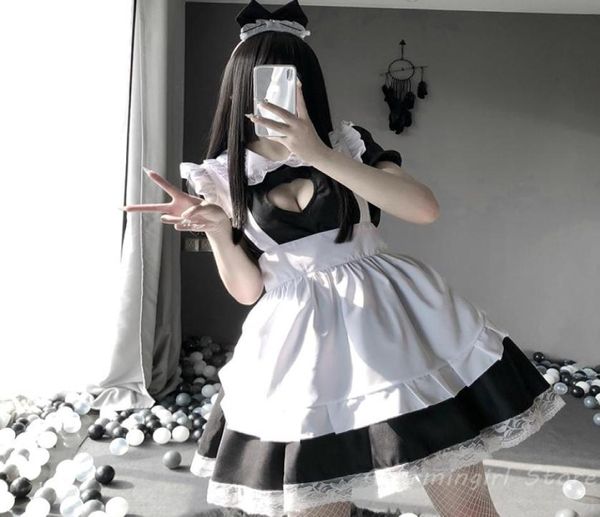 Japanisches Kawaii Maid Outfit für Frauen Lolita Sweet Anime Cosplay Kostüme sexy Dessous Spitze BACHT SCHULE GURT COSTUM8228083