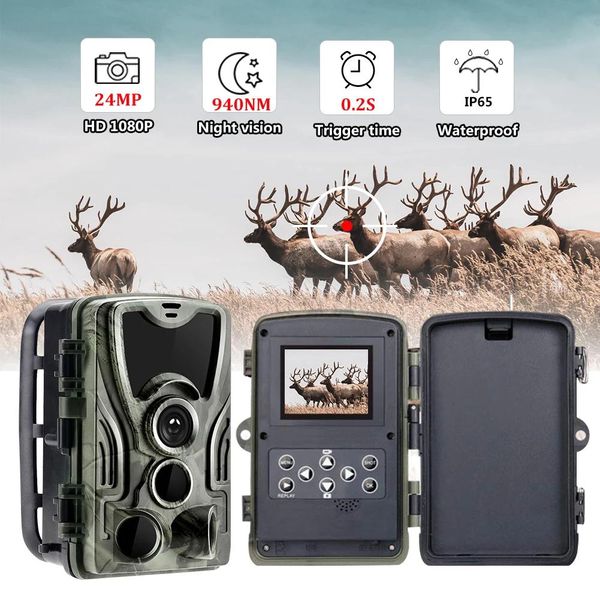 COMBO HC801A Hunting Trail Trap Trap Camera da gioco selvaggio Night Animal Thermal Foto impermeabile con 20 MP Trigger Wildlife Scouti