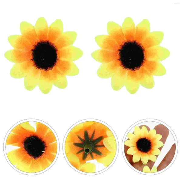 Dekorative Blumen künstliche Gerbera Daisy Heads DIY -Kuchen/Hochzeitsdekoration Kunststoff Sonnenblume