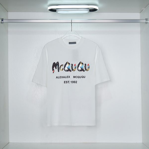 Tasarımcı T-shirt yaz gündelik nefes alabilen spor maquee 727285quz220900 Erkek Gömlek Suluboya Graffiti Pamuk T-Shirt Boyutu S-2XL