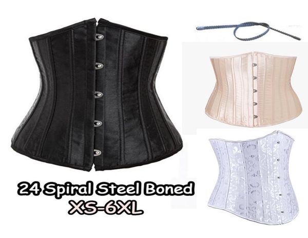 Corsett 24 Vollstahl Knochen Taille CincherTrainer Satin Corset Tailentraining Corsets Unterbust Plus Size Corsett Modeling -Armband XS63362886