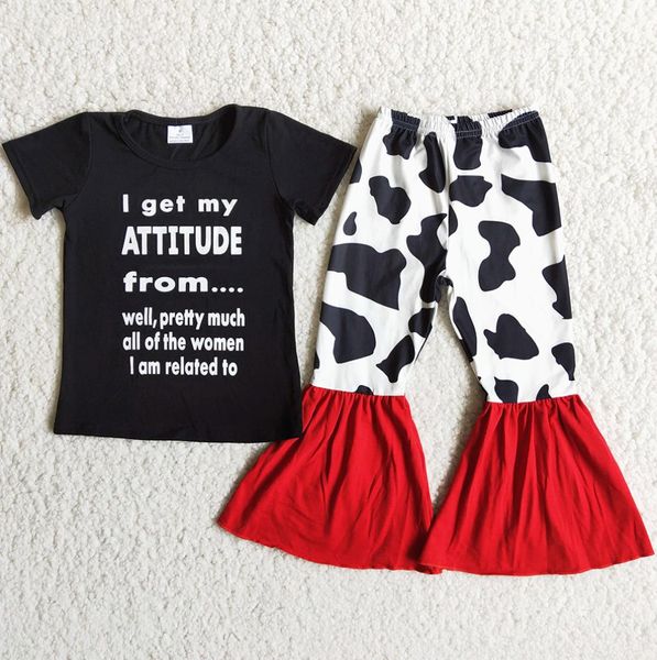 Designer Whole Kids Designer Case Girls Sets Boutique Bell Bottom Outfits Fashion Baby Girl Abbigliamento per latte Milk Silk Cow Stampa BLA2726111