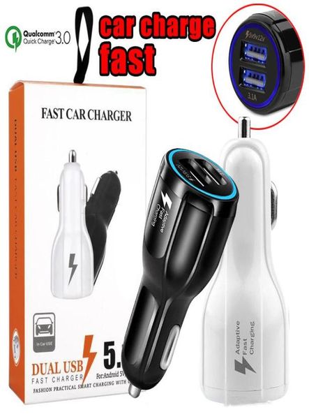 QC30 Fast Charge 31a Quick Charge Car Charger Dual USB -зарядка зарядное устройство для iPhone XS Max XR 8 7 6 Galaxy S8 S9 PLU6223679