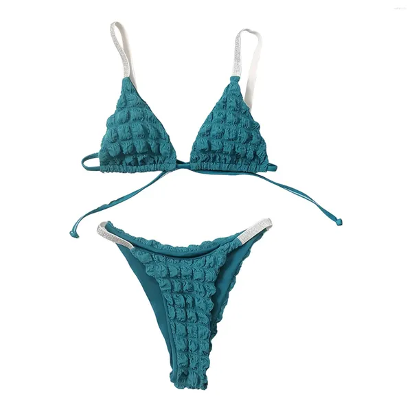 Da bagno da nuoto da bagno boho stampare cravatta a vita alta set bikini set da donna allacciata su costume da bagno a due pezzi 2024 costume da bagno in spiaggia