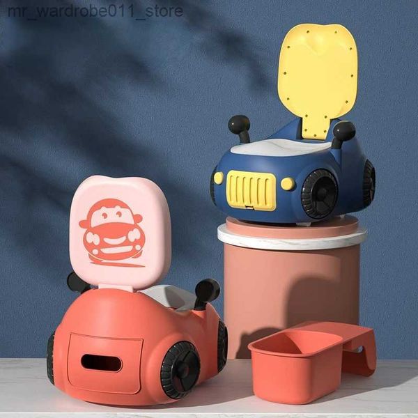 Potties Seats Cartoon Car Banheiro Infantil Cute Interessor Shape Viagem Potty 2 em 1 Baby Potty Toy Car Virar sobre Design Potty Training Seat q231223