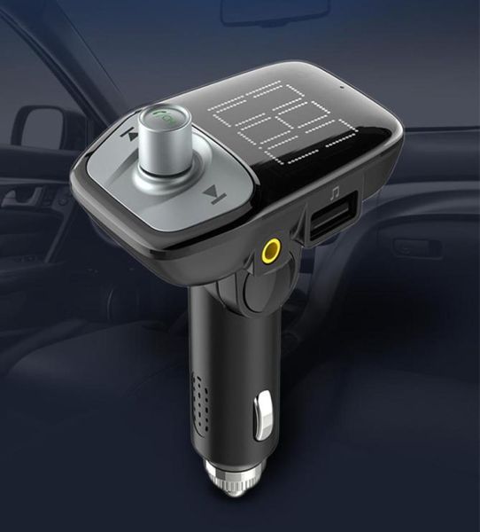 Руки Bluetooth Car Kit Fm передатчик Bluetooth Car Mp3 Player Sigarette Lige Dual USB -charger6827611